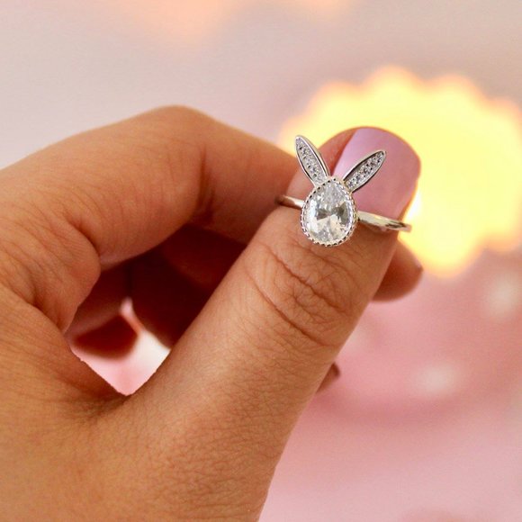 RARE Bunny Heart Ring, 925 Sterling Silver Charmed Aroma 2018 - Picture 9 of 10